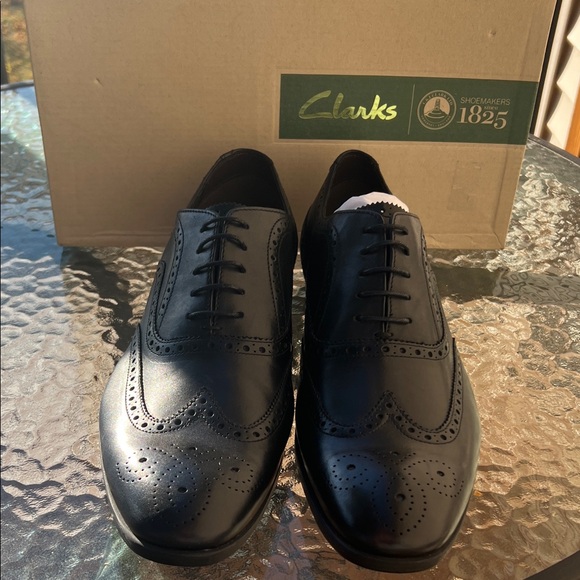 New Clarks Black Leather Oxford Dress Shoes *size 10.5 but run large* main image 5